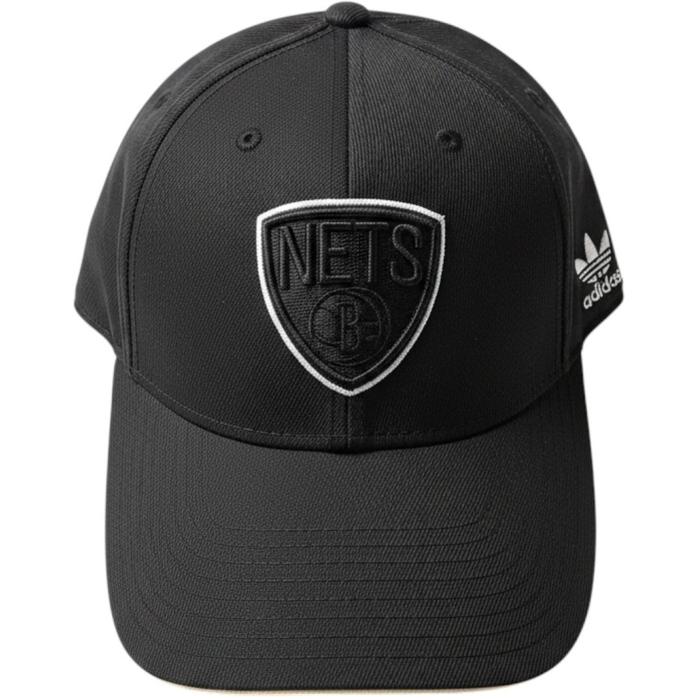 Adidas Brooklyn Nets NBA‎ Hat Black Stretch Fit Cap L/XL Trefoil Basketball W2